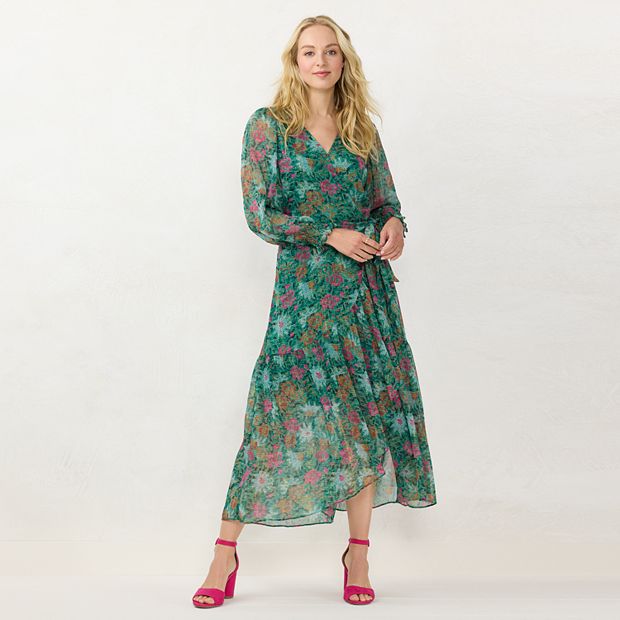 LC Lauren Conrad Dress Size 6 Pastel Green Chiffon Type High Waist Button  Down 