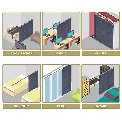 Rod Desyne Spruce 3-Panel Single Rail Panel Track Room Extendable Divider