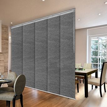 Rod Desyne Charcoal Camo 5-Panel Single Rail Panel Track Room Extendable Divider