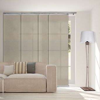 Rod Desyne Cornsilk 4-Panel Single Rail Panel Track Room Extendable Divider