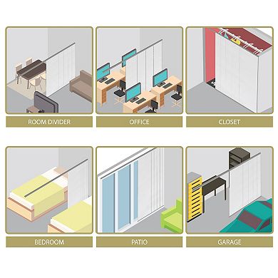 Rod Desyne Embroidered Chiffon 3-Panel Single Rail Panel Track Room Extendable Divider