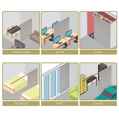 Rod Desyne Embroidered Cadet 6-Panel Single Rail Panel Track Room Extendable Divider