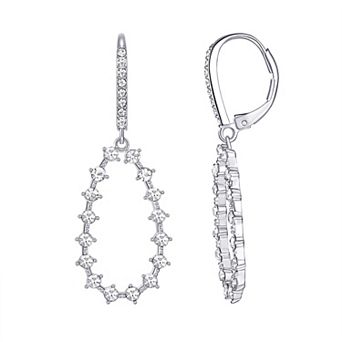 Chrystina Crystal Open Teardrop Leverback Dangle Earrings