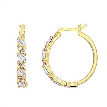 Chrystina White & Honey Crystal Hoop Earrings