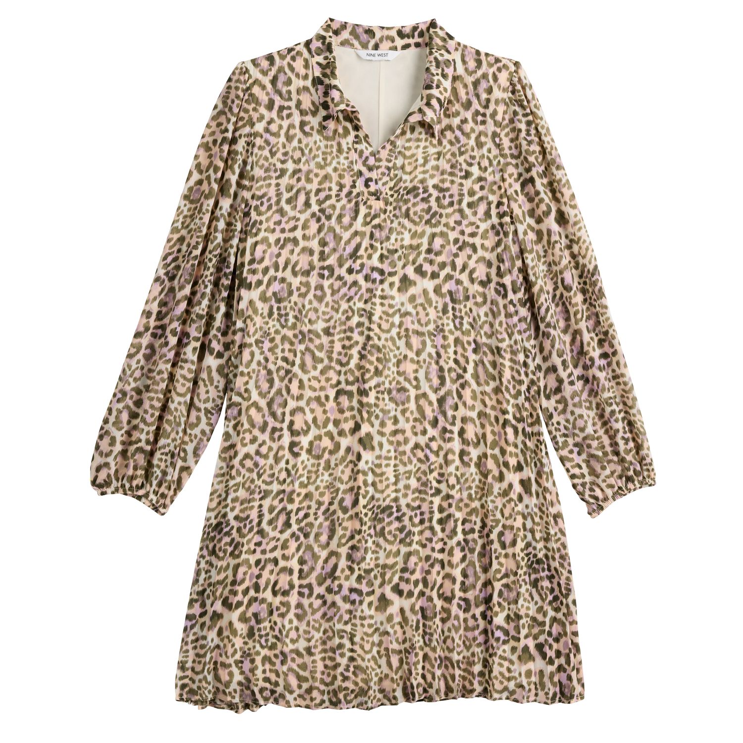 Women's Nine West Georgette Collar Pleated Dress