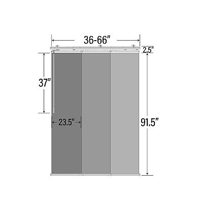 Rod Desyne 3-Panel Light Filtering Single Rail Panel Track Room Extendable Divider