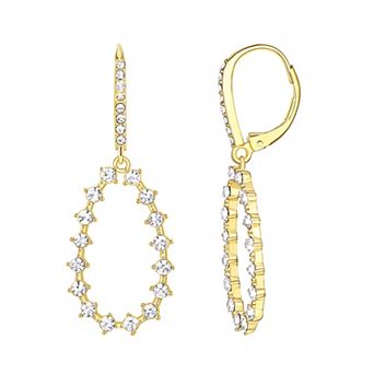 Chrystina Crystal Open Teardrop Leverback Dangle Earrings