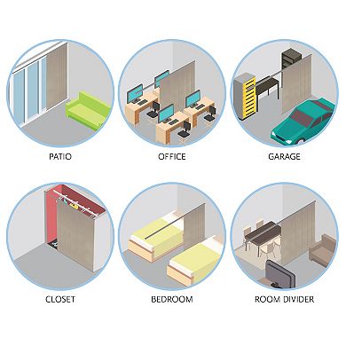 Rod Desyne 6-Panel Single Rail Panel Track Room Extendable Divider