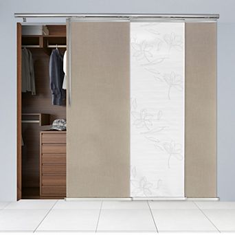 Rod Desyne 3-Panel Light Filtering Adjustable Single Rail Panel Track Room Extendable Divider