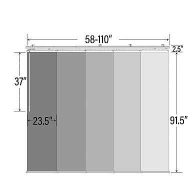 Rod Desyne 5-Panel Adjustable Energy-Efficient Single Rail Panel Track Room Extendable Divider