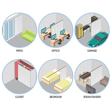 Rod Desyne 3-Panel Single Rail Adjustable Track Room Extendable Divider