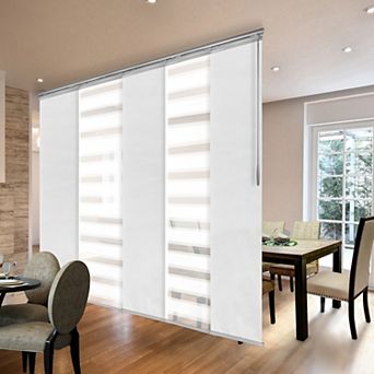 Rod Desyne 5-Panel Light Filtering Energy-Efficient Single Rail Panel Track Room Extendable Divider