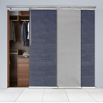 Rod Desyne 3-Panel Light Filtering Single Rail Adjustable Track Room Extendable Divider