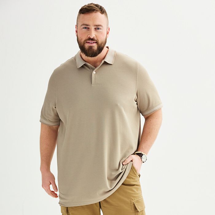 Sonoma Goods For Life Men's Short Sleeve Pique Polo (Beige Texture)