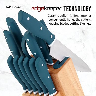 Farberware® EdgeKeeper 14-pc. Turquoise Cutlery Set