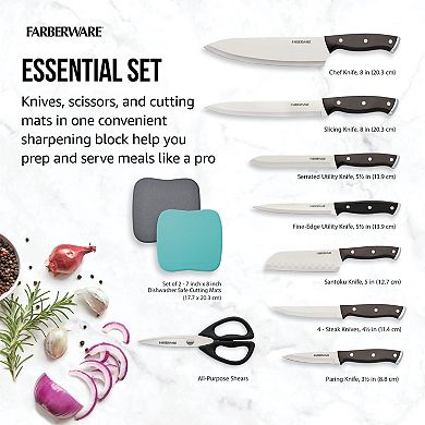 Farberware® EdgeKeeper 14-pc. Cutlery Set with Cutting Mats