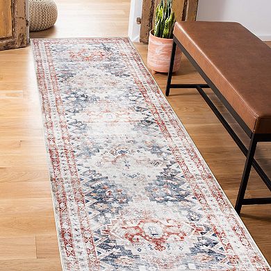 World Rug Gallery Austin Transitional Diamond-Print Machine Washable Rug