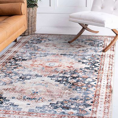 World Rug Gallery Austin Transitional Diamond-Print Machine Washable Rug