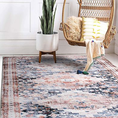 World Rug Gallery Austin Transitional Diamond-Print Machine Washable Rug