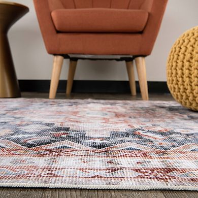 World Rug Gallery Austin Transitional Diamond-Print Machine Washable Rug