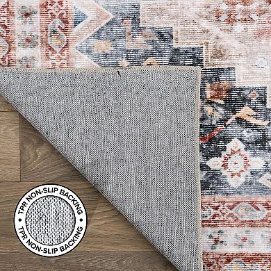 World Rug Gallery Austin Transitional Diamond-Print Machine Washable Rug