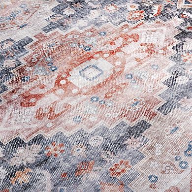 World Rug Gallery Austin Transitional Diamond-Print Machine Washable Rug