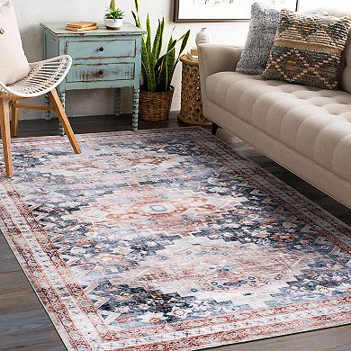 World Rug Gallery Austin Transitional Diamond-Print Machine Washable Rug