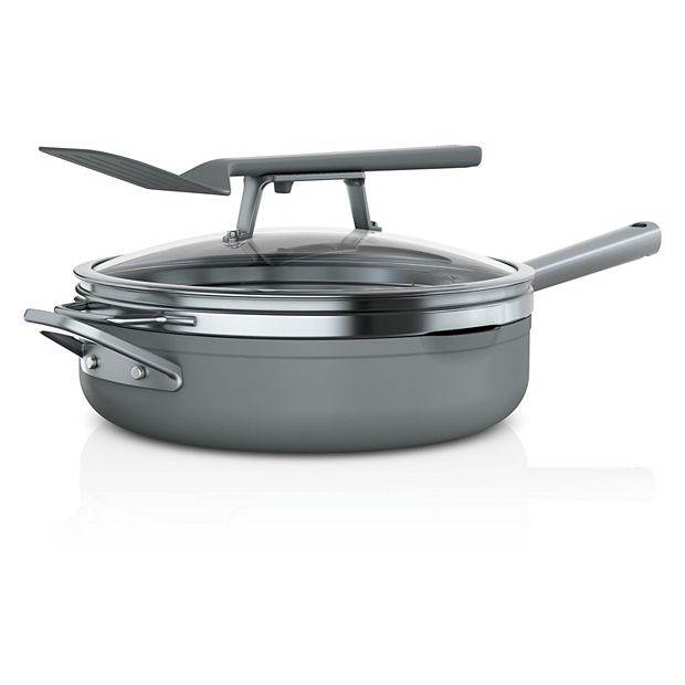 Ninja Foodi NeverStick Stainless 3-Quart Saute Pan with Glass Lid