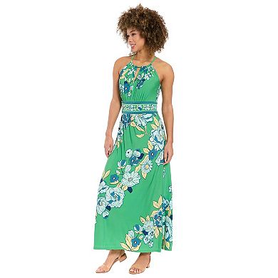 Women's London Times Scroll Halter Maxi Dress
