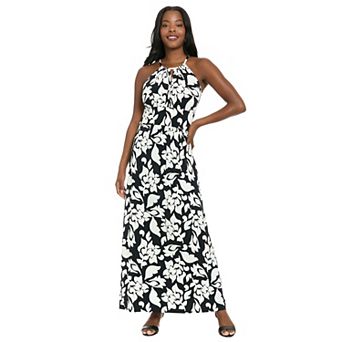 Women's London Times Scroll Halter Maxi Dress