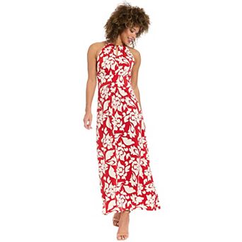 Women's London Times Scroll Halter Maxi Dress
