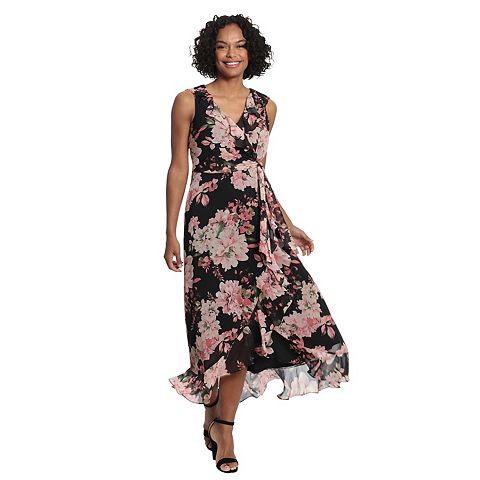 Женские платья London Women's London Times Ruffled Chiffon Maxi Dress