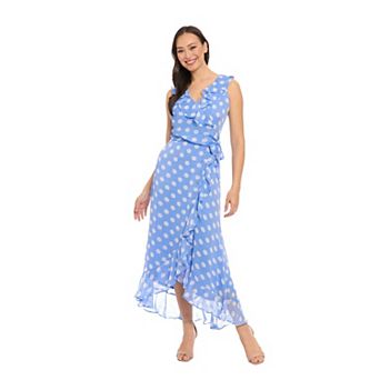 Women's London Times Ruffled Chiffon Maxi Dress