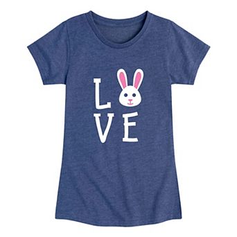 Girls 7-16 Love With Bunny Graphic Tee