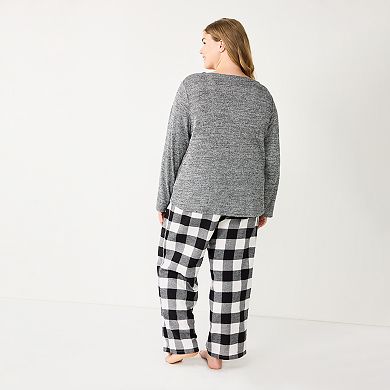 Plus Size Sonoma Goods For Life® Woven Pajama Pants & Pajama Top Sleep Set