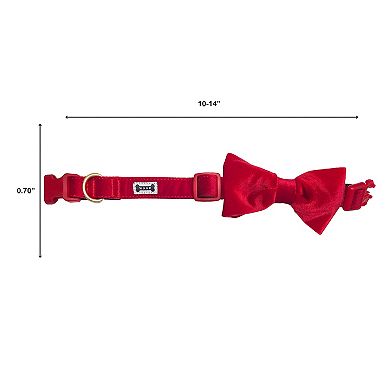 Woof Red Bow Tie Dog Collar