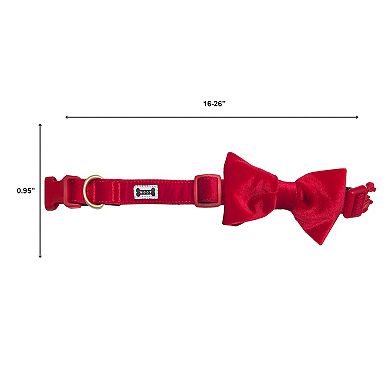 Woof Red Bow Tie Dog Collar