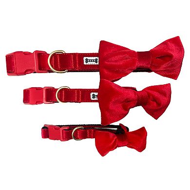 Woof Red Bow Tie Dog Collar