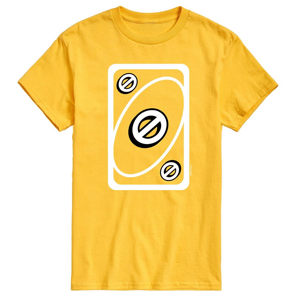 Men s mattel uno yellow skip card tee