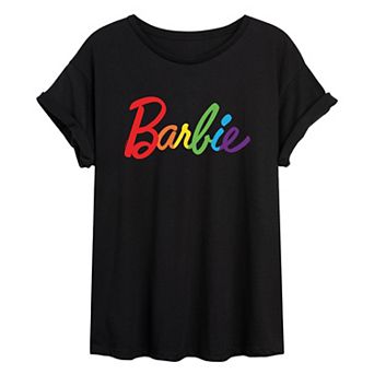 Juniors' Barbie® Rainbow Pride Logo Graphic Tee