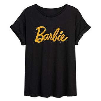 Juniors' Barbie® Floral Logo Graphic Tee