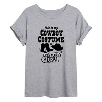 Juniors' Let's Make A Deal Cowboy Costume Oversized Tee