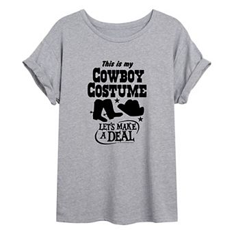 Juniors' Let's Make A Deal Cowboy Costume Oversized Tee