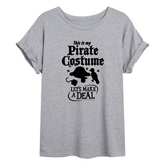 Juniors' Let's Make A Deal Pirate Costume Oversized Graphic Tee