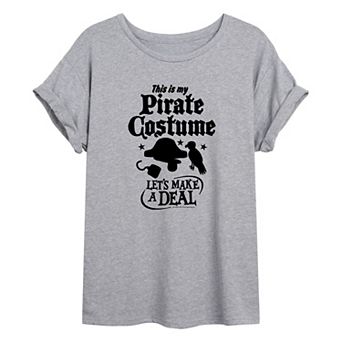 Juniors' Let's Make A Deal Pirate Costume Oversized Graphic Tee