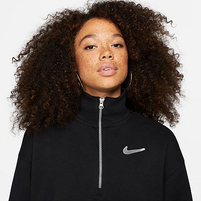 Women s Nike Sportswear Swoosh Quarter Zip Fleece Top