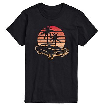 Men's Classic Car And Sunset Tee