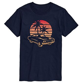 Men's Classic Car And Sunset Tee