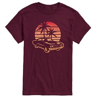 Men's Classic Car And Sunset Tee