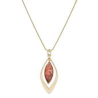 Napier Gold Tone Orbital Pendant Necklace